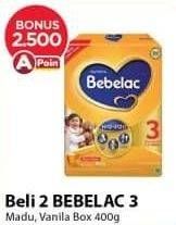 Promo Harga BEBELAC 3 Susu Pertumbuhan Madu, Vanila 400 gr - Alfamart