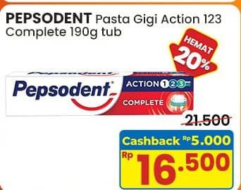Promo Harga Pepsodent Pasta Gigi Action 123 Complete 190 gr - Indomaret