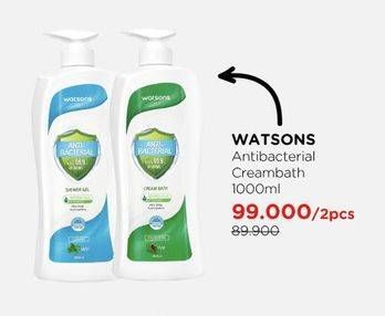 Promo Harga WATSONS Antibacterial Shower Gel per 2 botol 1 ltr - Watsons