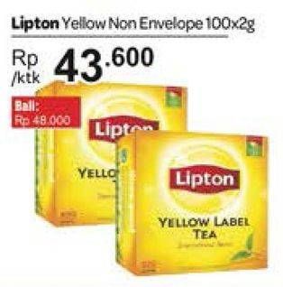 Promo Harga Lipton Yellow Label Tea per 100 pcs 2 gr - Carrefour