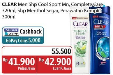 Promo Harga Clear Men Shampoo/Shampoo  - Alfamidi