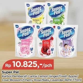 Promo Harga Super Pell Pembersih Lantai Lemon Ginger, Fresh Apple, Love Blossom, Cherry Rose 770 ml - TIP TOP