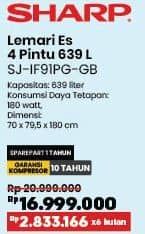 Promo Harga Sharp SJ-IF91PG | Kulkas Side By Side 695 L  - COURTS