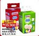 Promo Harga Alfamart Adult Diapers L7, M8, XL6 6 pcs - Alfamart