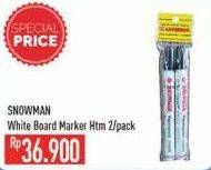 Promo Harga SNOWMAN Board Marker Hitam 2 pcs - Hypermart