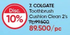 Promo Harga COLGATE Toothbrush Cushion Clean 2 pcs - Guardian