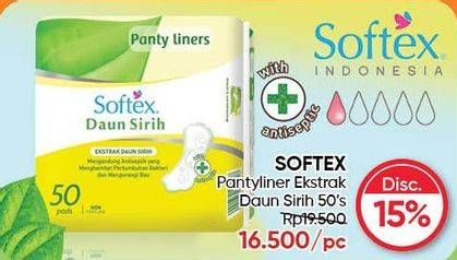 Promo Harga Softex Pantyliner Daun Sirih Regular 50 pcs - Guardian