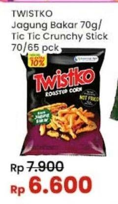 Promo Harga Twistko Snack Jagung Bakar/Tic Tic Snack Crunchy Stick   - Indomaret