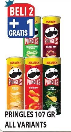 Promo Harga PRINGLES Potato Crisps All Variants 107 gr - Hypermart