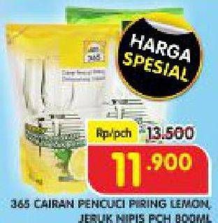 Promo Harga 365 Pencuci Piring Jeruk Nipis, Lemon 800 ml - Superindo