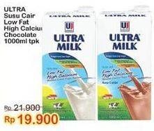 Promo Harga Ultra Milk Susu UHT Low Fat Coklat, Low Fat Full Cream 1000 ml - Indomaret