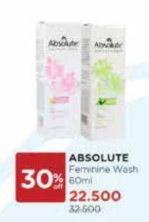 Promo Harga ABSOLUTE Feminine Hygiene 60 ml - Watsons