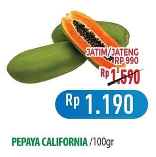 Promo Harga Pepaya California per 100 gr - Hypermart