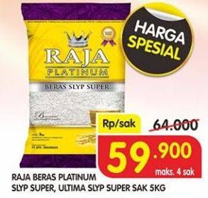Promo Harga Raja Platinum Beras Slyp Super Super, Ultima 5 kg - Superindo