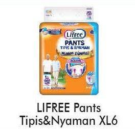 Promo Harga Lifree Popok Celana Tipis & Nyaman Bergerak XL6 6 pcs - Alfamart