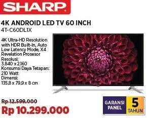 Promo Harga Sharp 4T-C60DL1X 4K Android TV  - COURTS
