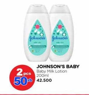 Promo Harga Johnsons Baby Lotion Milk + Rice 200 ml - Watsons