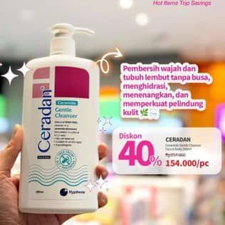 Promo Harga Ceradan Gentle Cleanser 280 ml - Guardian