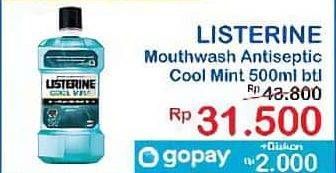 Promo Harga Listerine Mouthwash Antiseptic Cool Mint 500 ml - Indomaret