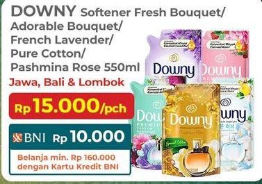 Promo Harga Downy Premium Parfum Fresh Bouquet, Adorable Bouquet, French Lavender, Pure Cotton Love, Pashmina Rose 550 ml - Indomaret