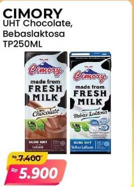 Promo Harga Cimory Susu UHT Chocolate, Bebas Laktosa 250 ml - Alfamart