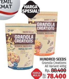 Promo Harga Hundred Seeds Granola Creations All Variants 400 gr - LotteMart