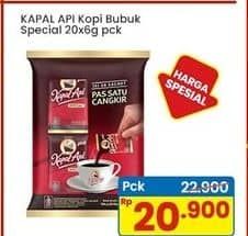 Promo Harga Kapal Api Kopi Bubuk Special per 20 sachet 6 gr - Indomaret