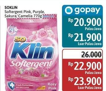 Promo Harga So Klin Softergent Korean Camellia, Purple Lavender, Rossy Pink, Soft Sakura 770 gr - Alfamidi