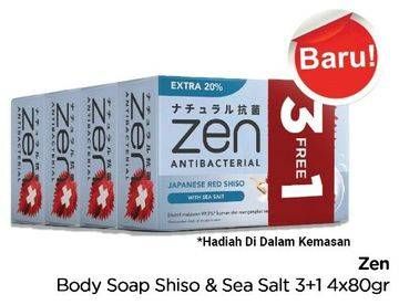 Promo Harga ZEN Anti Bacterial Body Soap Shiso Sea Salt 80 gr - TIP TOP