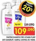 Promo Harga Pantene Shampoo Anti Dandruff, Hair Fall Control 900 ml - Superindo