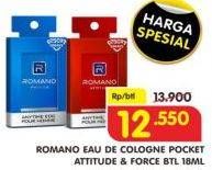 Promo Harga ROMANO Eau De Cologne Attitude, Force 18 ml - Superindo