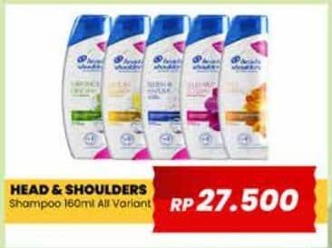 Promo Harga Head & Shoulders Shampoo All Variants 160 ml - Yogya