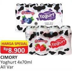 Promo Harga CIMORY Yogurt Drink All Variants per 4 botol 70 ml - Alfamart