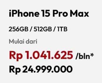 Promo Harga Apple iPhone 15 Pro Max 1 TB, 256 GB, 512 GB  - Erafone