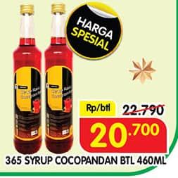 Promo Harga 365 Syrup Cocopandan 460 ml - Superindo