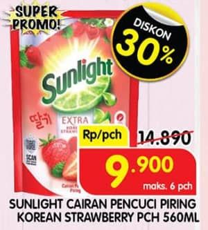 Promo Harga Sunlight Pencuci Piring Korean Strawberry 560 ml - Superindo