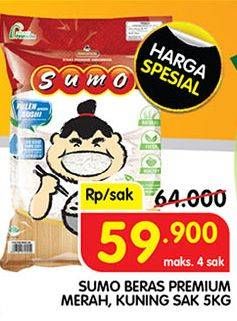 Promo Harga Sumo Beras Premium Kuning, Merah 5000 gr - Superindo