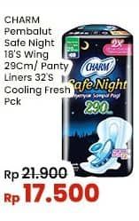 Promo Harga Charm Safe Night/Cooling Fresh Pantyliners  - Indomaret