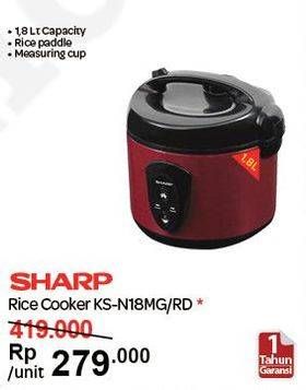 Promo Harga SHARP KS-N18MG | Rice Cooker 1.8ltr RD  - Carrefour