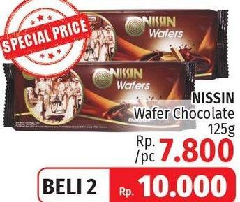 Promo Harga NISSIN Wafers Chocolate per 2 pcs 125 gr - LotteMart