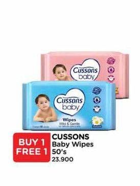 Promo Harga Cussons Baby Wipes 50 sheet - Watsons