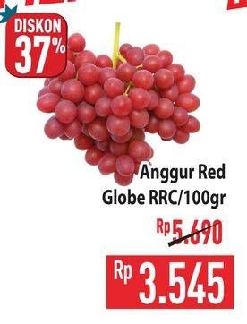 Promo Harga Anggur Red Globe RRC per 100 gr - Hypermart