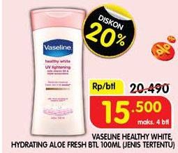 Promo Harga Vaseline Body Lotion UV Lightening, Aloe Fresh 100 ml - Superindo