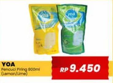 Promo Harga YOA Pencuci Piring Lemon, Lime 800 ml - Yogya