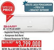 Promo Harga SHARP AH-A5VEY | AC 1/2PK  - Hypermart