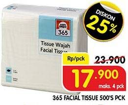 Promo Harga 365 Facial Tissue 500 sheet - Superindo