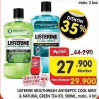 Promo Harga LISTERINE Mouthwash Antiseptic Cool Mint, Natural Green Tea 500 ml - Superindo