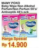 Promo Harga MAMY POKO Baby Wipes Antiseptik - Non Fragrance, Reguler - Non Fragrance 48 pcs - Indomaret