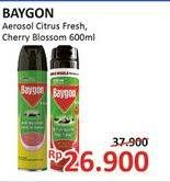 Promo Harga BAYGON Insektisida Spray Citrus Fresh, Cherry Blossom 600 ml - Alfamidi