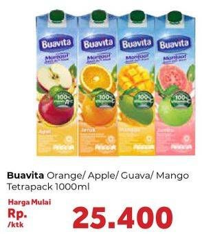 Promo Harga BUAVITA Fresh Juice Orange, Apple, Guava, Mango 1000 ml - Carrefour